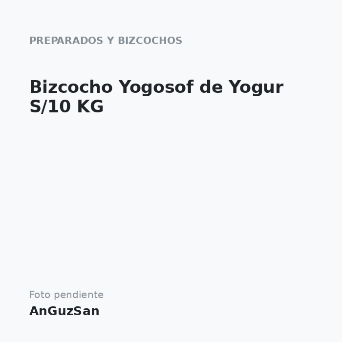 Bizcocho Yogosof de Yogur S/10 KG