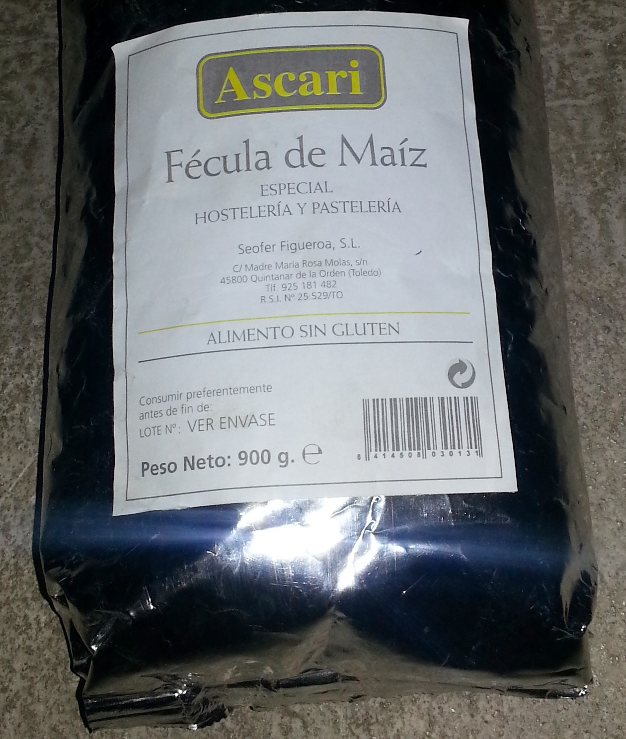 Harina Almidon de Maiz Bolsa 900 gramos,caja 10