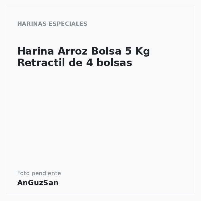 Harina Arroz Bolsa 5 Kg Retractil de 4 bolsas