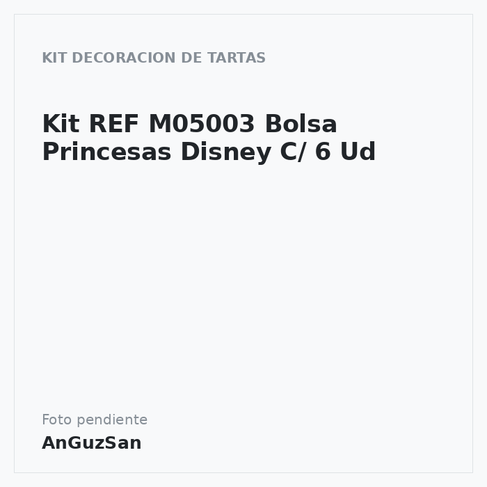 Kit REF M05003 Bolsa Princesas Disney C/ 6 Ud