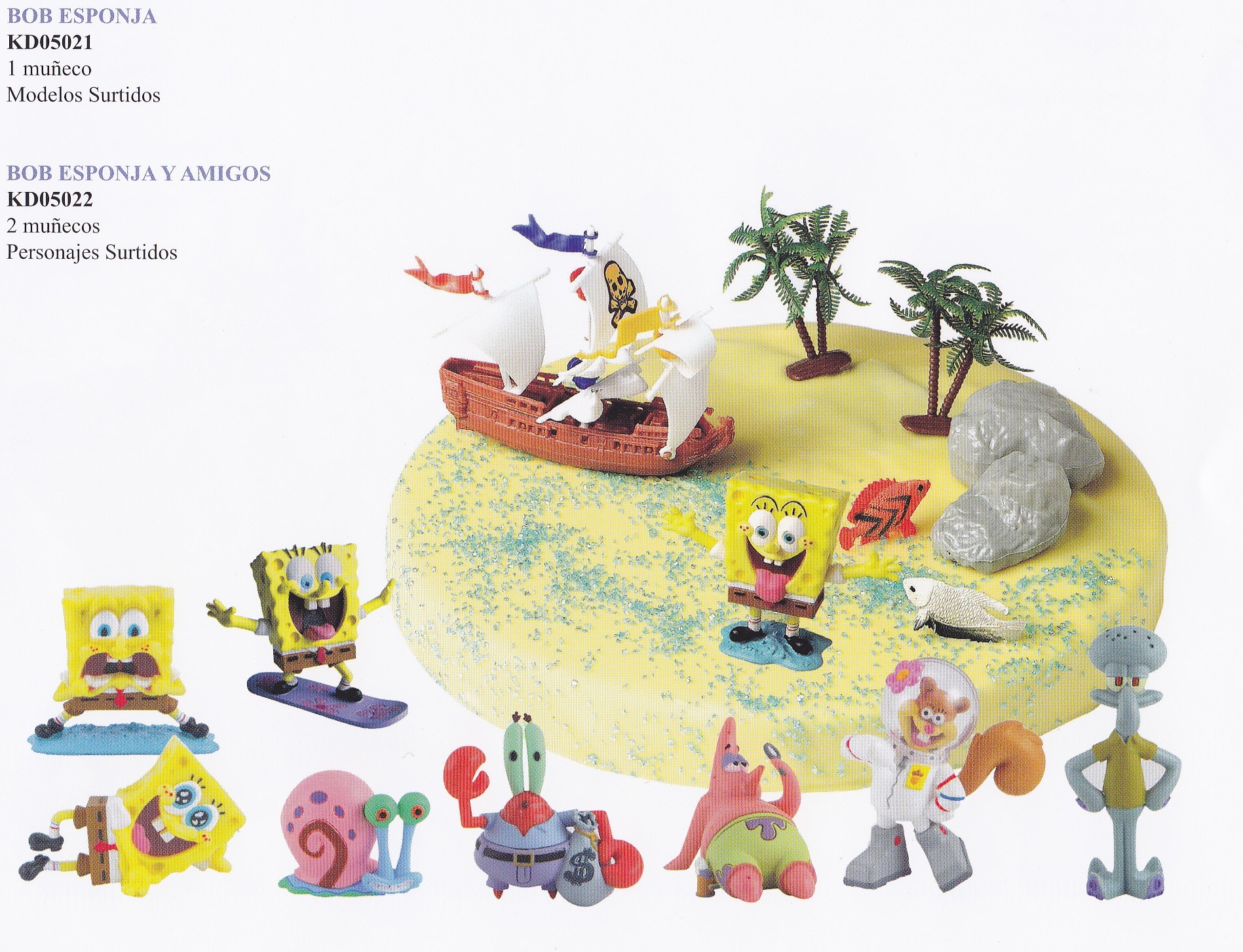 Kit REF M3003 Bob Esponja C/ 6 PT de 6 Ud