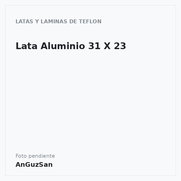 Lata Aluminio 31 X 23