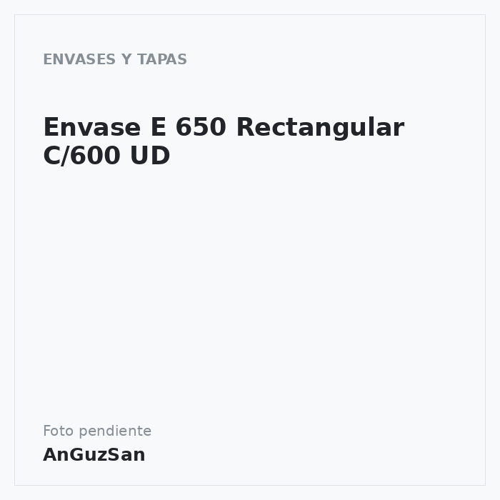Envase E 650 Rectangular C/600 UD