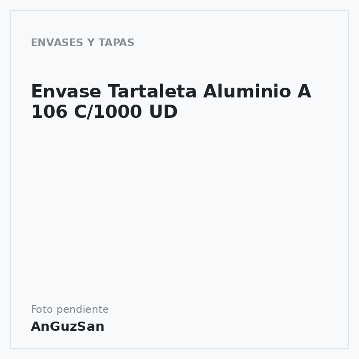 Envase Tartaleta Aluminio A 106 C/1000 UD