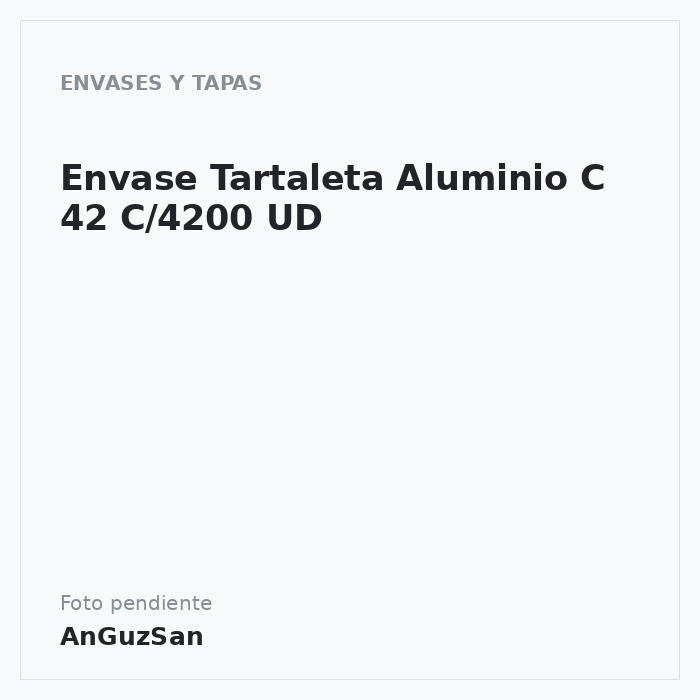 Envase Tartaleta Aluminio C 42 C/4200 UD