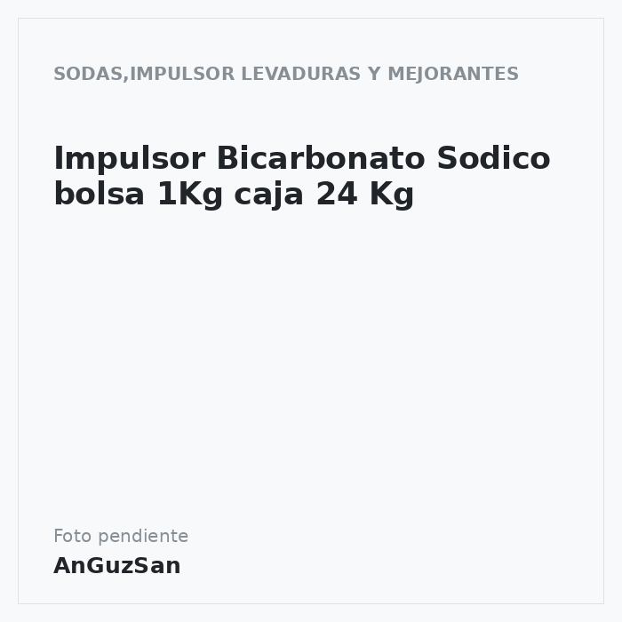 Impulsor Bicarbonato Sodico bolsa 1Kg caja 24 Kg