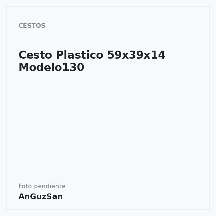 Cesto Plastico 59x39x14 Modelo130