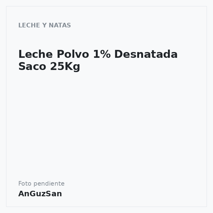 Leche Polvo 1% Desnatada Saco 25Kg