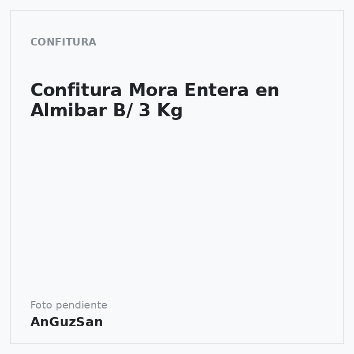 Confitura Mora Entera en Almibar B/ 3 Kg
