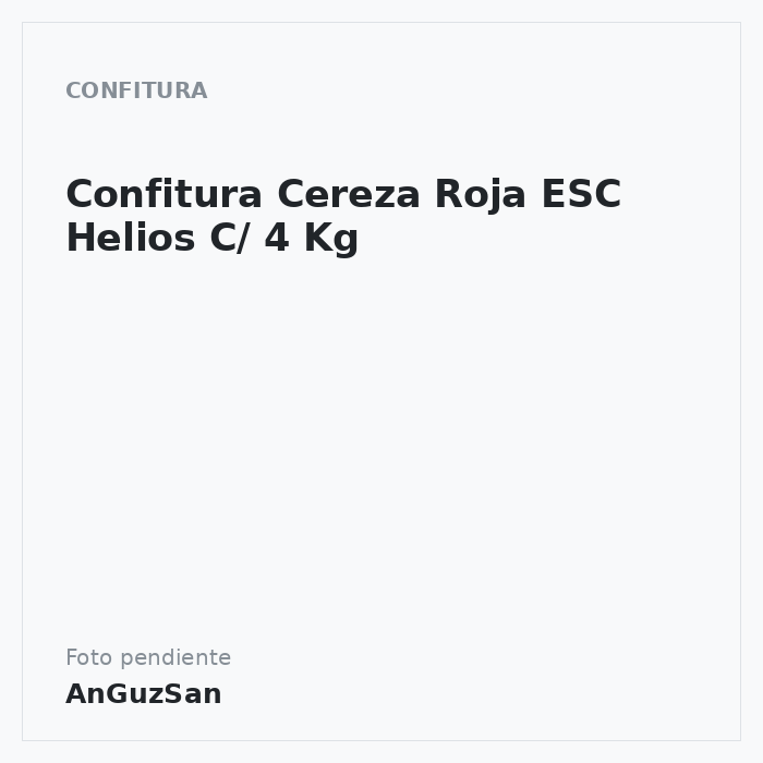 Confitura Cereza Roja ESC Helios C/ 4 Kg