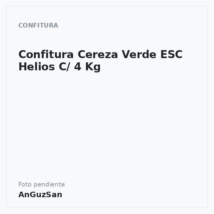 Confitura Cereza Verde ESC Helios C/ 4 Kg