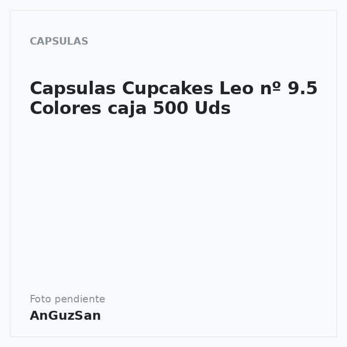 Capsulas Cupcakes Leo nº 9.5 Colores caja 500 Uds
