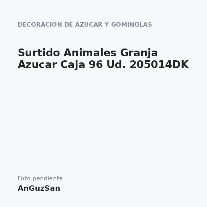 Surtido Animales Granja Azucar Caja 96 Ud. 205014DK