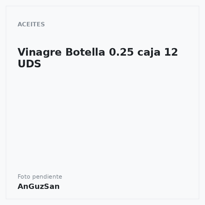Vinagre Botella 0.25 caja 12 UDS