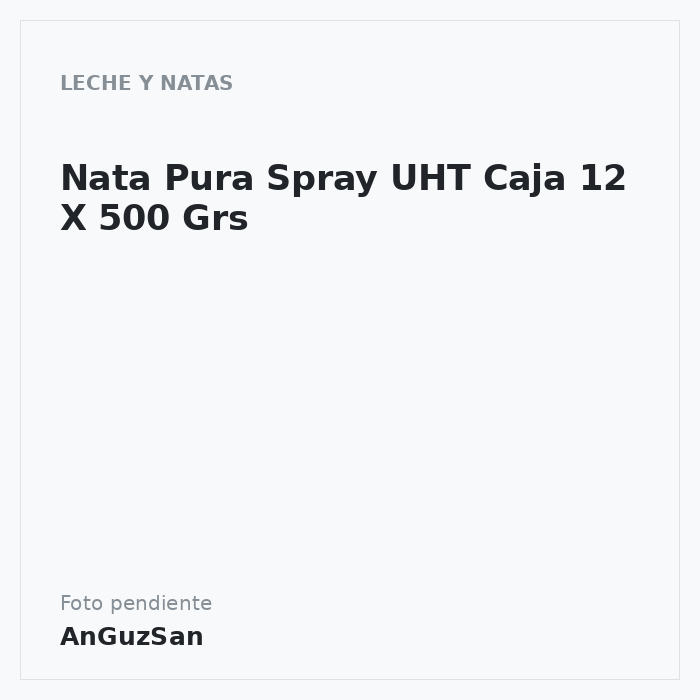 Nata Pura Spray UHT  Caja 12 X 500 Grs