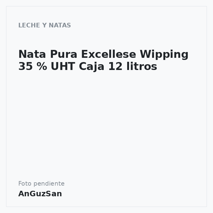 Nata Pura Excellese Wipping 35 % UHT  Caja 12 litros