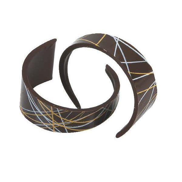Rizo Estampado Lineal Chocolate Negro