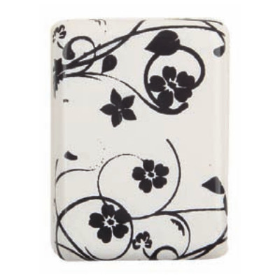 Placa Estampada Flores Chocolate Blanco