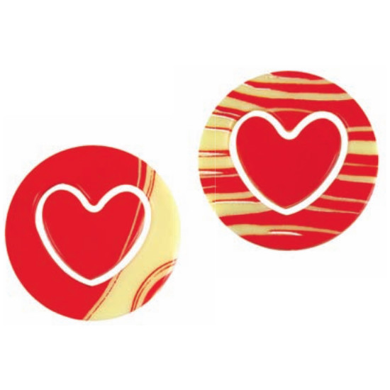 Discos Corazones Chocolate Blanco