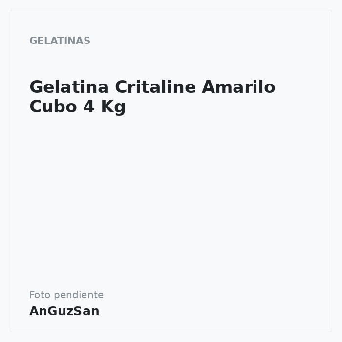 Gelatina Critaline Amarilo Cubo 4 Kg