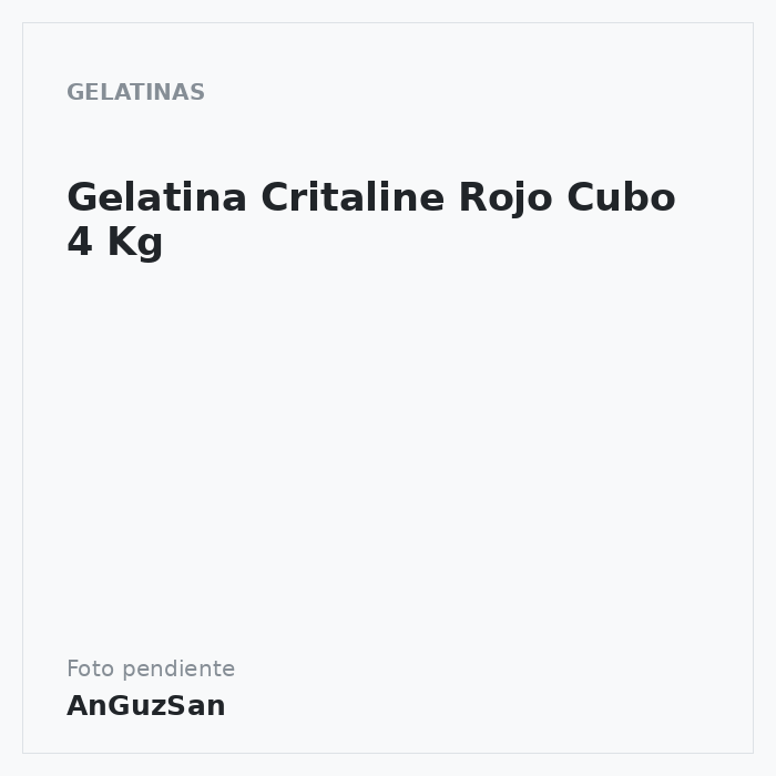 Gelatina Critaline Rojo Cubo 4 Kg