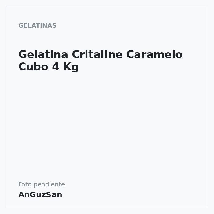 Gelatina Critaline Caramelo Cubo 4 Kg