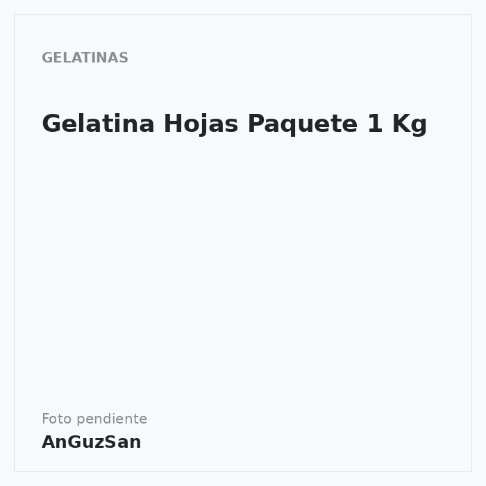 Gelatina Hojas Paquete 1 Kg