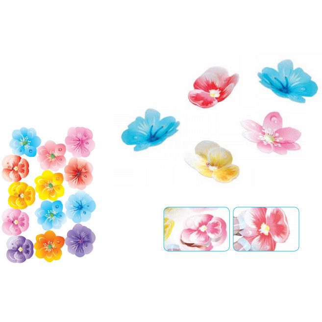 Flores Oblea 3D Surtidas