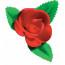 Rosa nº 7 con Hojas Roja
