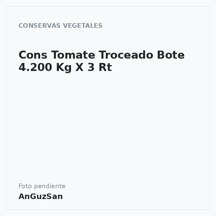 Cons Tomate Troceado Bote 4.200 Kg X 3 Rt