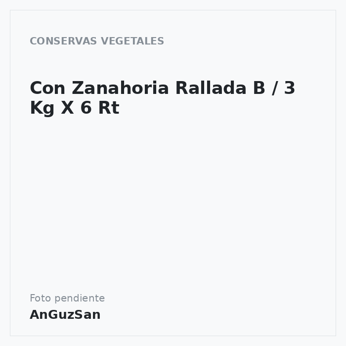 Con Zanahoria Rallada B / 3 Kg X 6 Rt