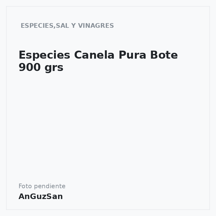 Especies Canela Pura  Bote 900 grs