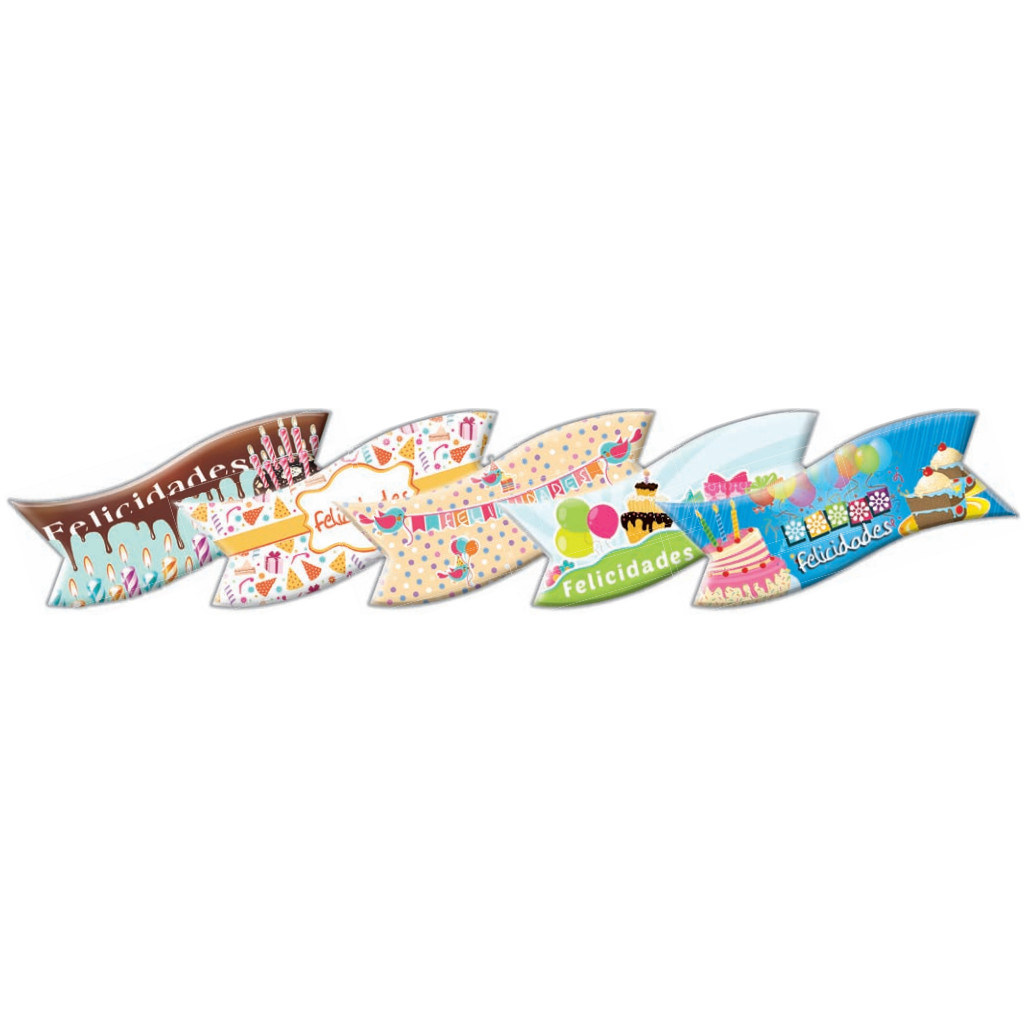 Letrero Oblea Felicidades 9½X4 Cm    