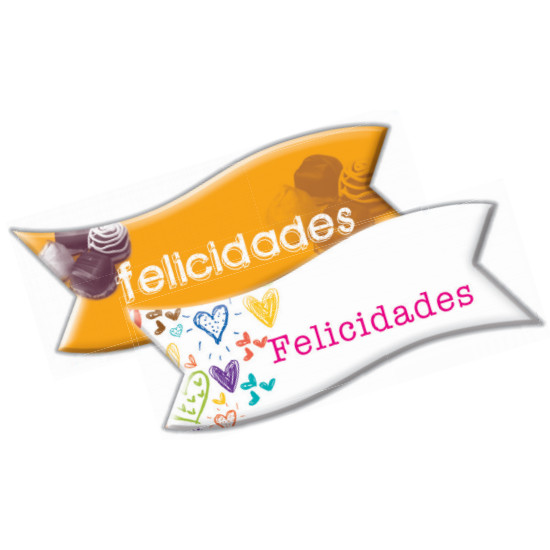 Letrero Oblea Felicidades 9½X4 Cm    