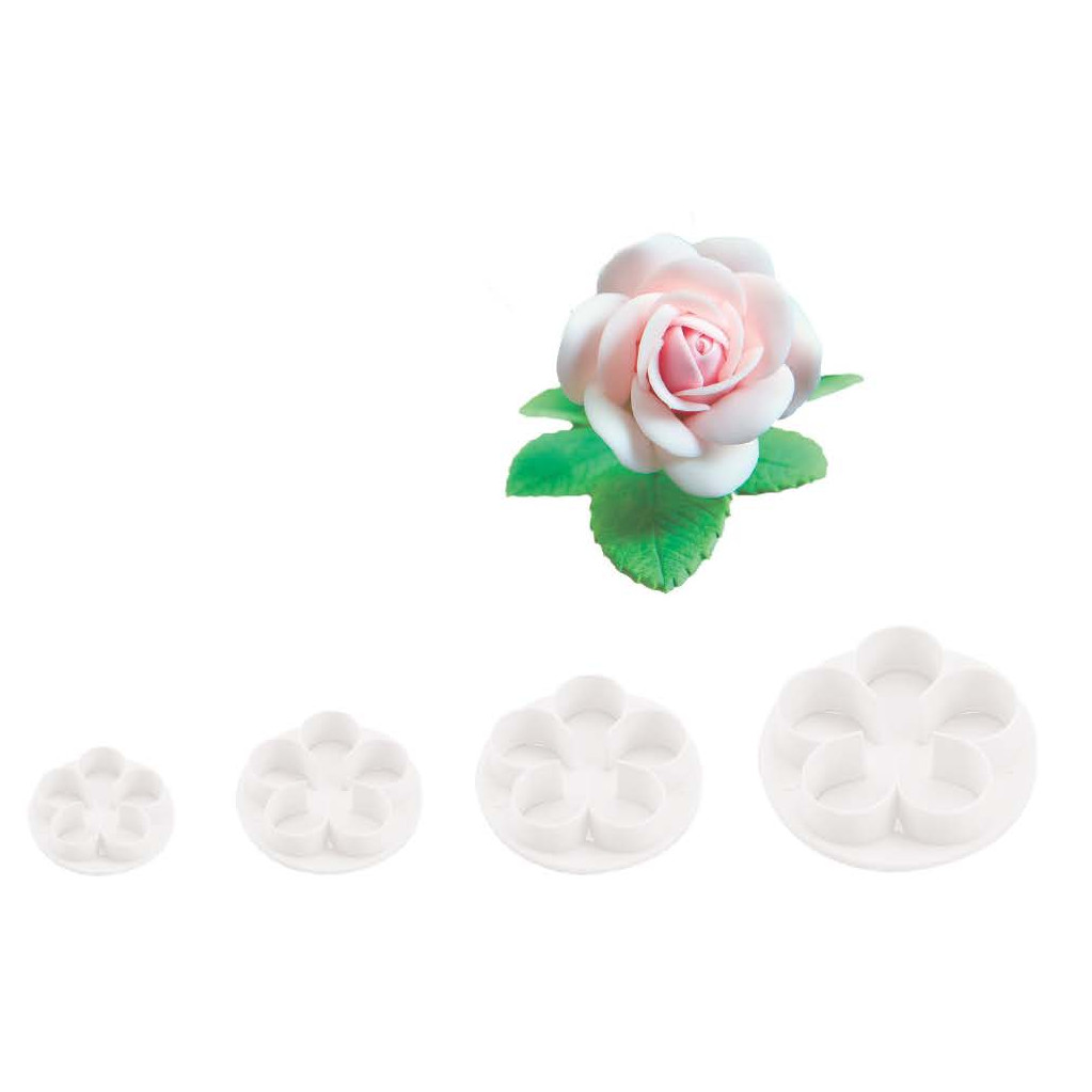 Set 4 Cortantes Petalos De Rosa 
