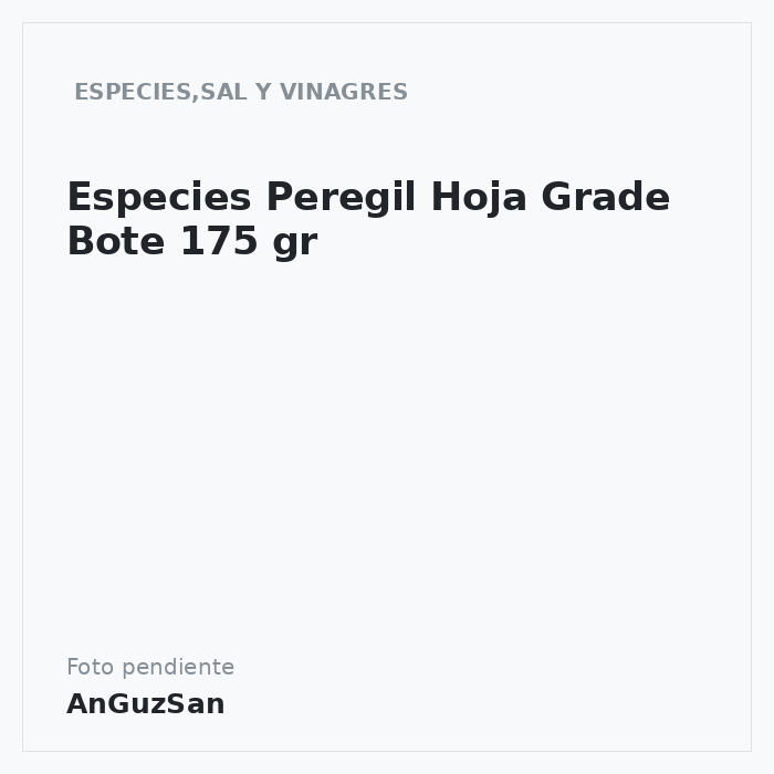 Especies Peregil Hoja Grade Bote 175 gr