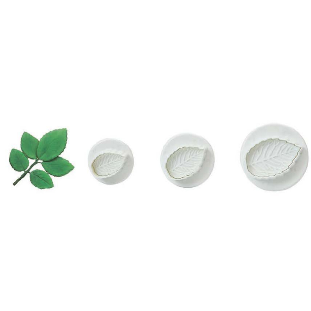 Set 3  Cortantes Hoja De Rosa Gde.