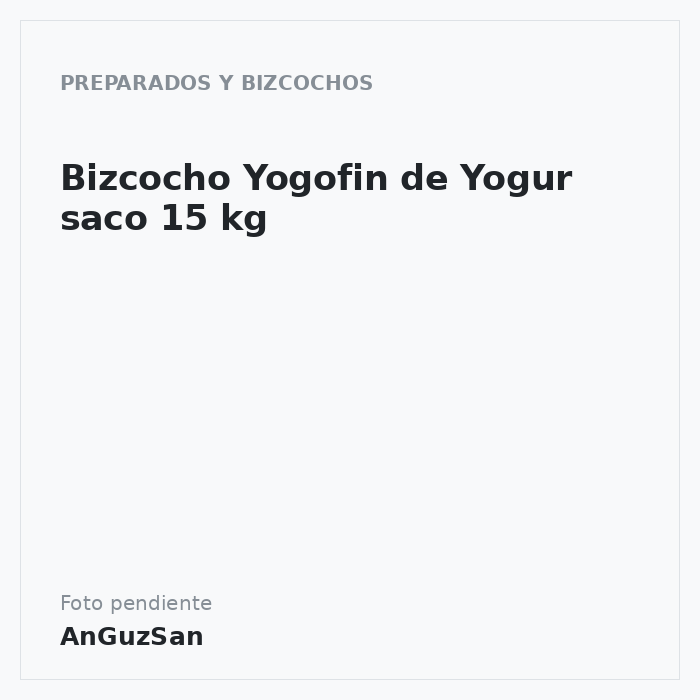 Bizcocho Yogofin de Yogur saco 15 kg