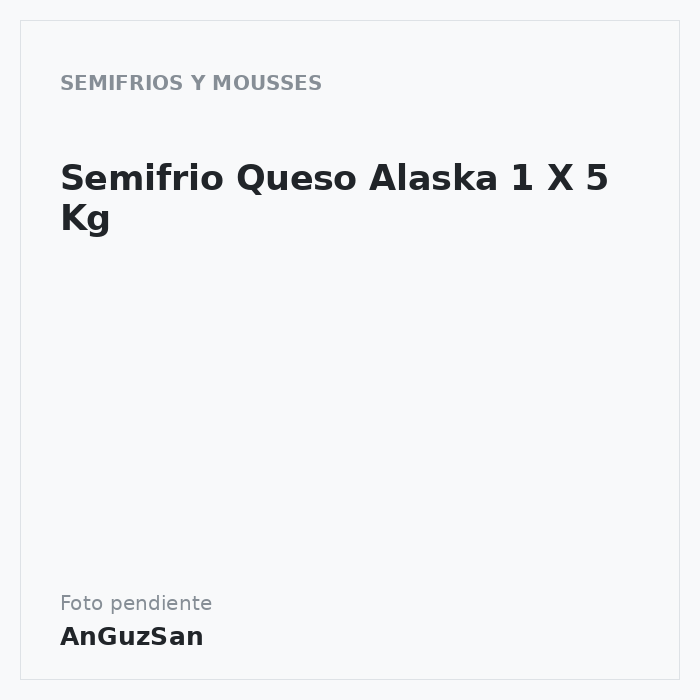 Semifrio Queso  Alaska 1 X 5 Kg