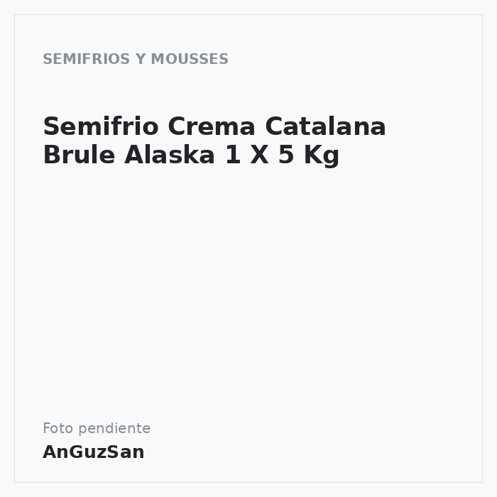 Semifrio Crema Catalana Brule  Alaska 1 X 5 Kg