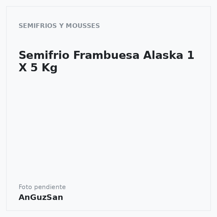 Semifrio Frambuesa Alaska 1 X 5 Kg