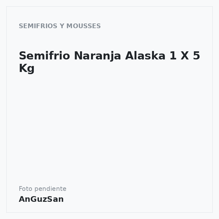 Semifrio Naranja  Alaska 1 X 5 Kg