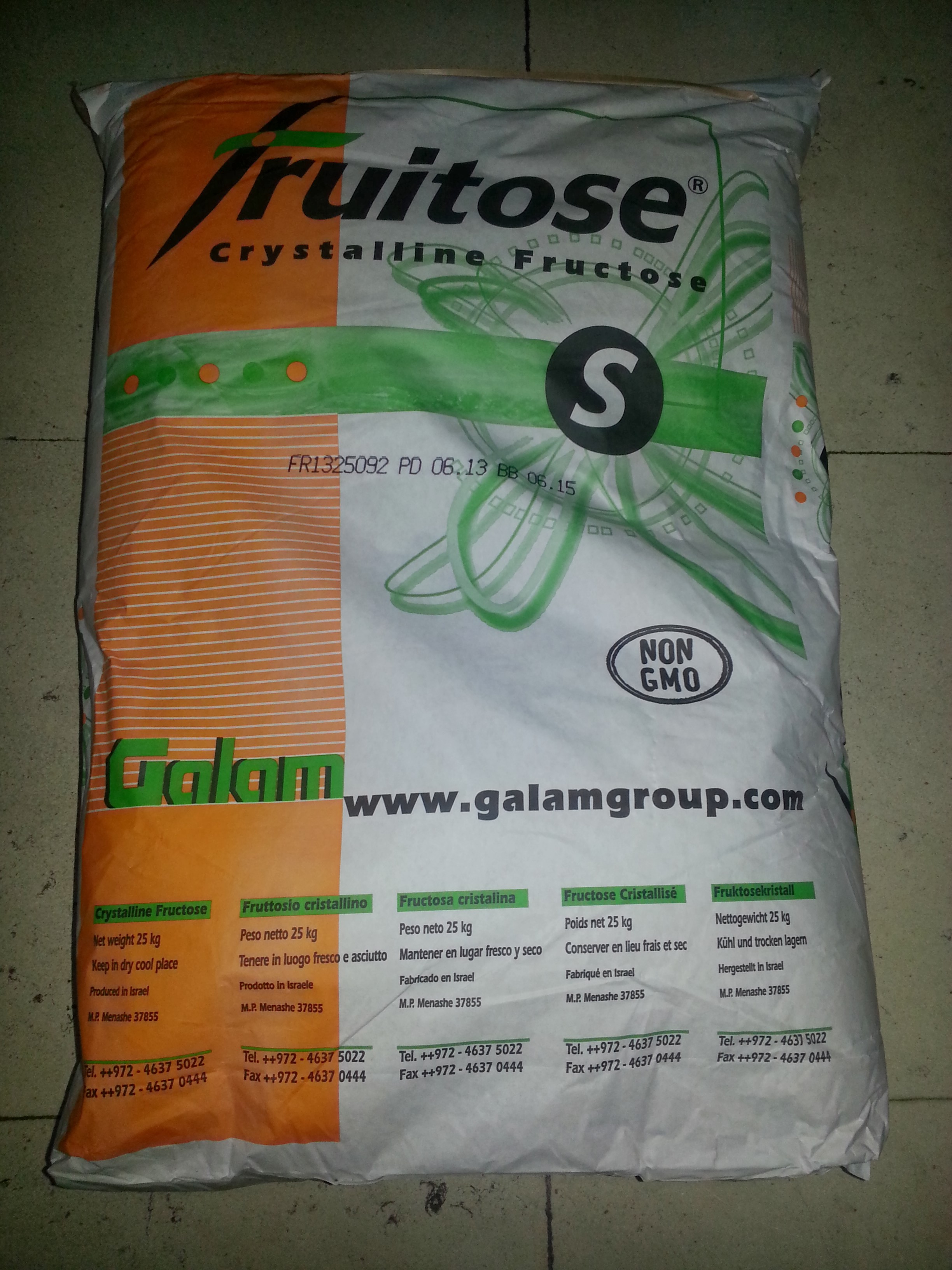 Azucar Frustosa Saco 25 Kg
