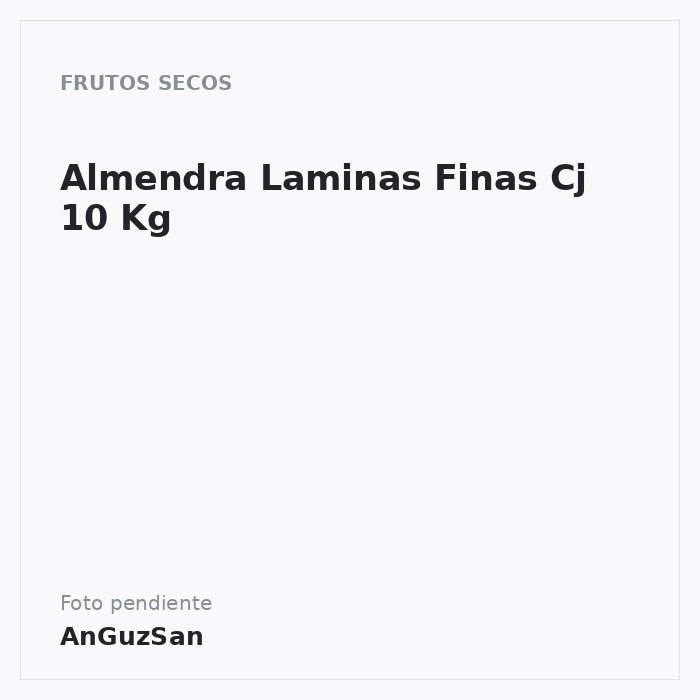 Almendra Laminas Finas Cj 10 Kg