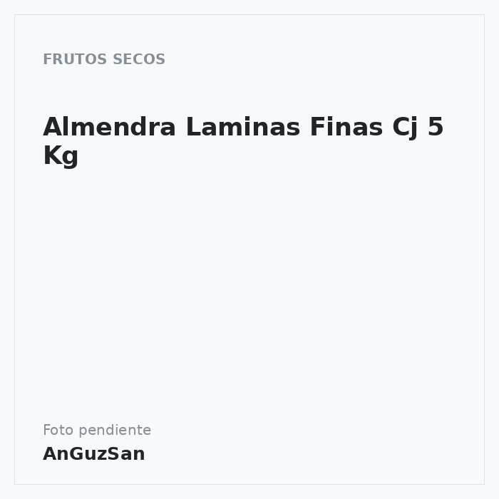 Almendra Laminas Finas Cj 5 Kg