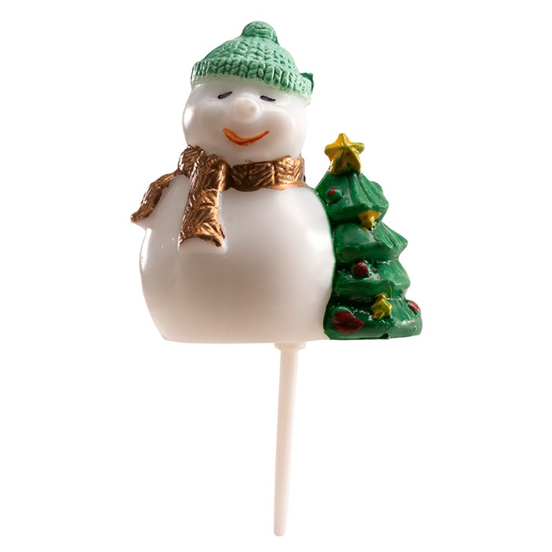 Motivos navideños de plástico muñecos de nieve 3 cm