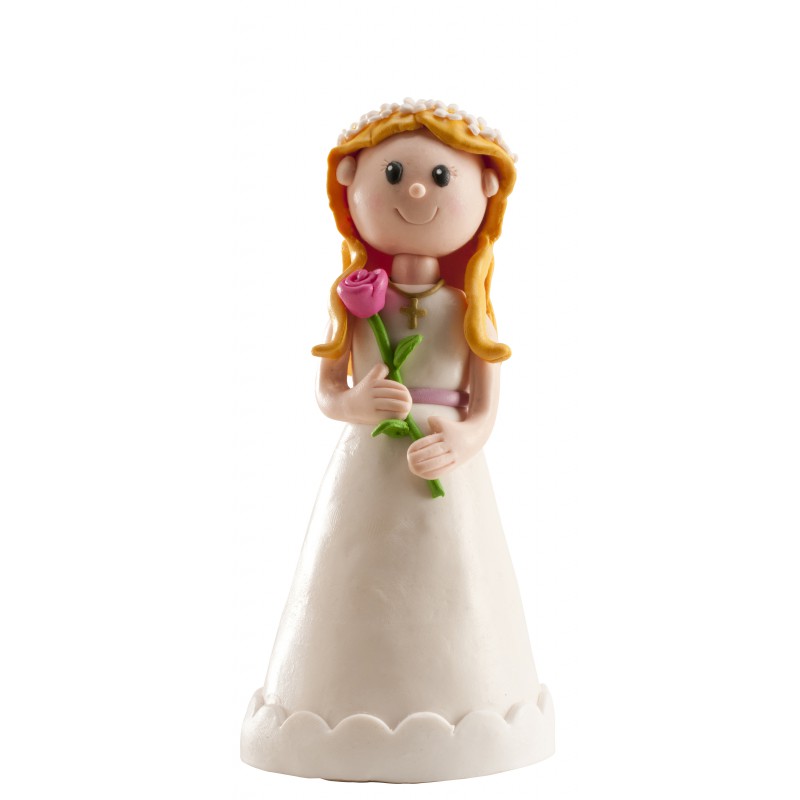 Niña comunión con flores 13 cm clay