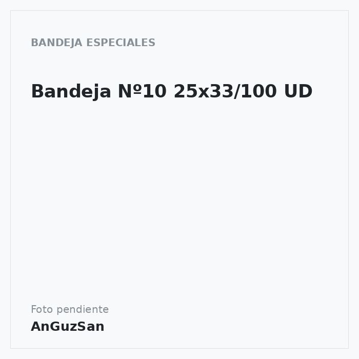 Bandeja  Nº10 25x33/100 UD