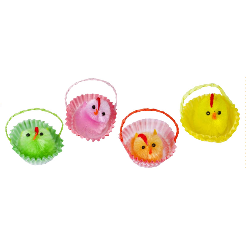 Pollitos en cupcake colores surtidos