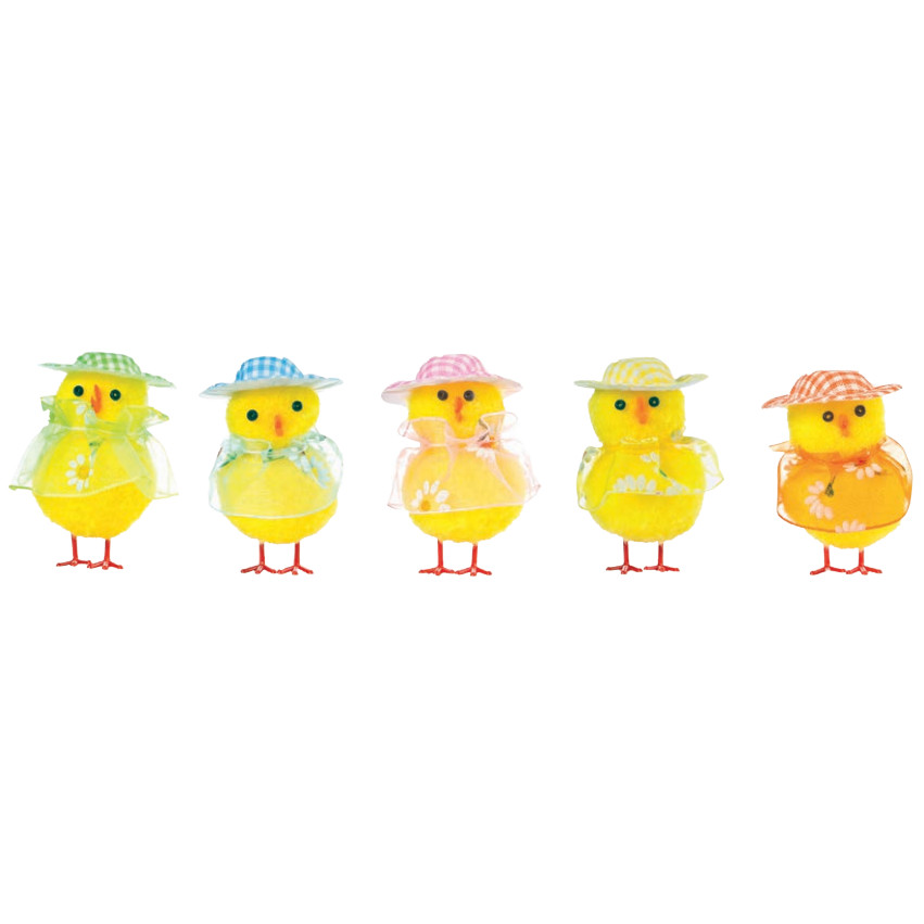 Gallina vestido y sombrero 6 cm